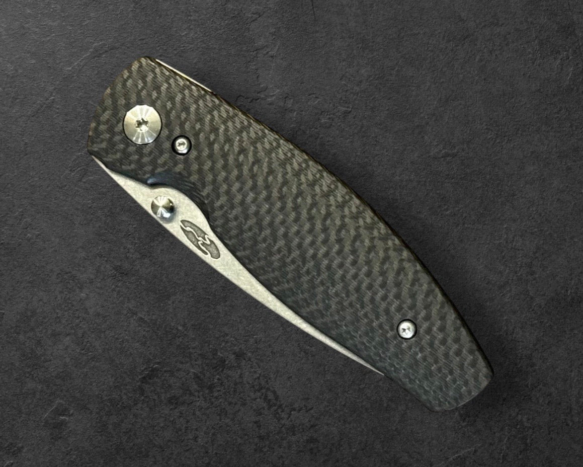 Three Rivers Mfg.-Three Rivers Mfg. (TRM) Neutron 2 - CARBON FIBER 3D Contoured SMOOTH - 20CV Blade-4-Urban Cutlery