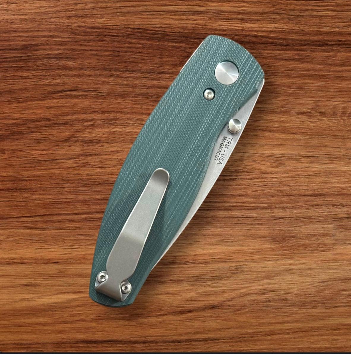 Three Rivers Mfg.-Three Rivers Mfg. (TRM) Neutron 2 - FOREST GREEN G10 3D Handles - Magnacut Blade-6-Urban Cutlery