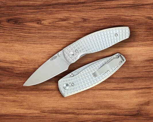 Three Rivers Mfg.-Three Rivers Mfg. (TRM) Neutron 2 - FRAG Titanium Scales - 20CV Blade-1-Urban Cutlery