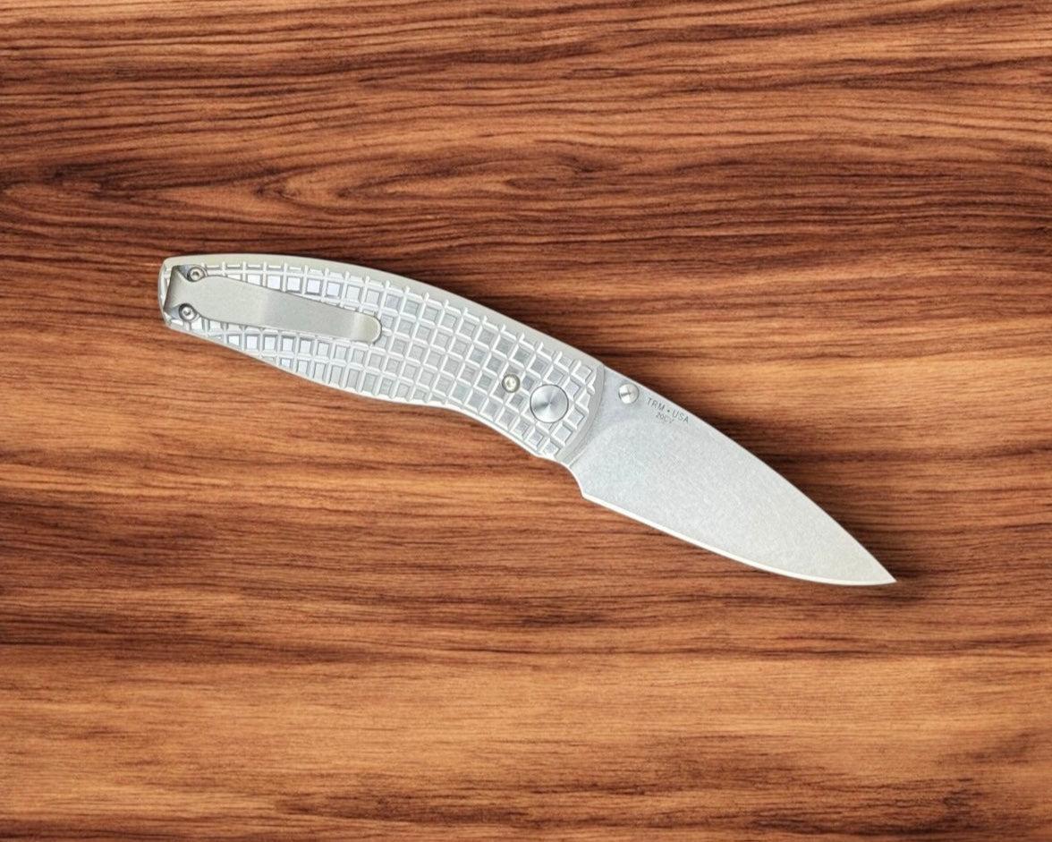 Three Rivers Mfg.-Three Rivers Mfg. (TRM) Neutron 2 - FRAG Titanium Scales - 20CV Blade-3-Urban Cutlery