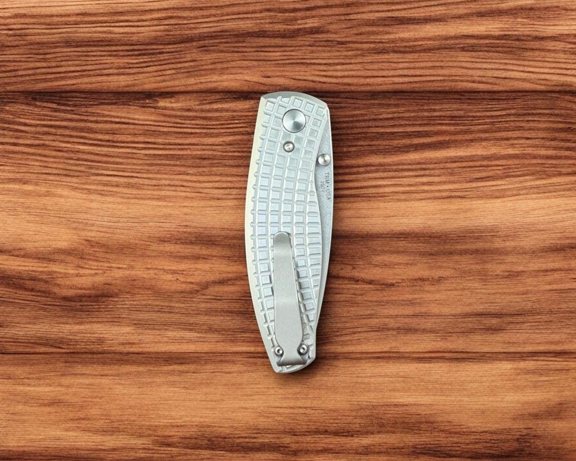 Three Rivers Mfg.-Three Rivers Mfg. (TRM) Neutron 2 - FRAG Titanium Scales - 20CV Blade-5-Urban Cutlery