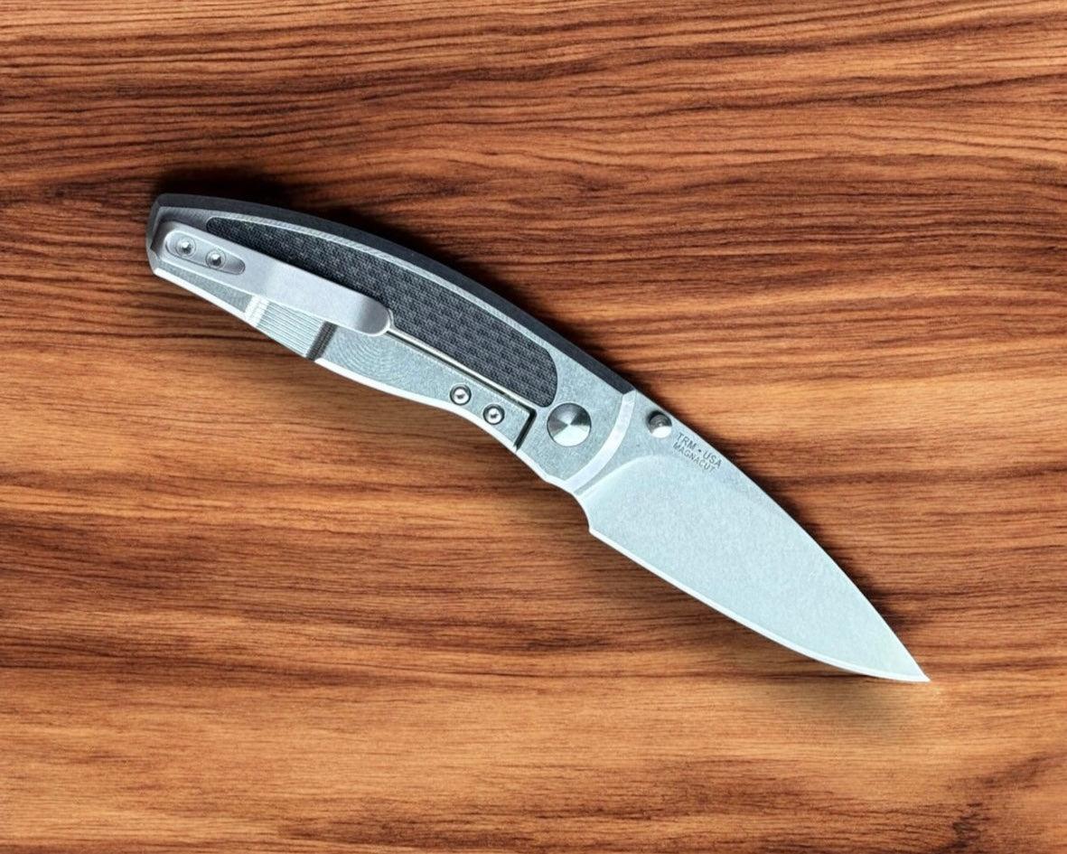 Three Rivers Mfg.-Three Rivers Mfg. (TRM) Neutron 2 FRAME LOCK - CARBON FIBER TEXTURED Handles - Magnacut Blade-3-Urban Cutlery