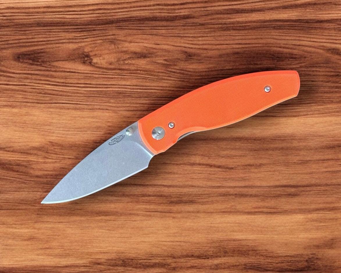 Three Rivers Mfg.-Three Rivers Mfg. (TRM) Neutron 2 FRAME LOCK - ORANGE G10 and Bronze Anodized w/ Orange Inlay Handles - Magnacut Blade-2-Urban Cutlery