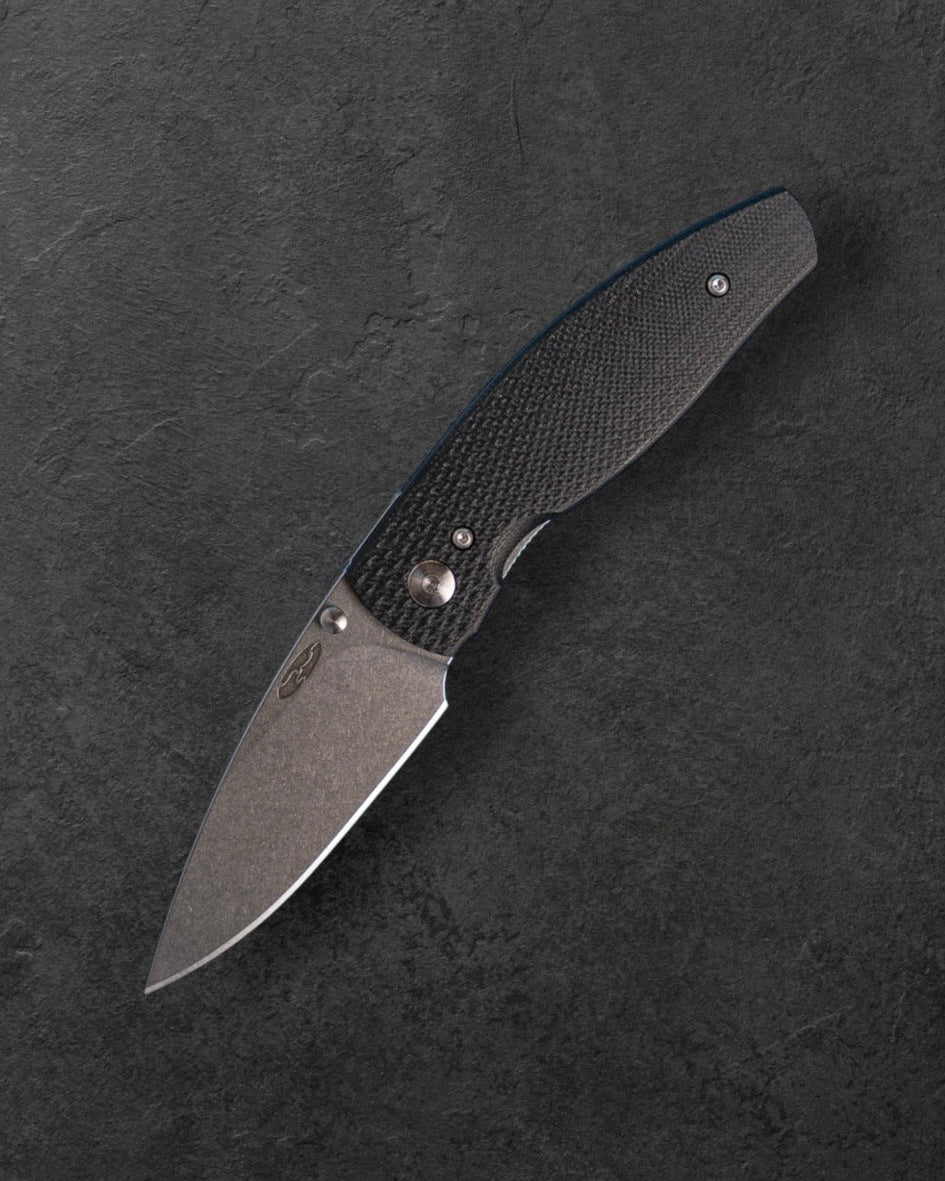 Three Rivers Mfg.-Three Rivers Mfg. (TRM) Neutron 2 - JET BLACK G10 3D Contoured LIZARD SKIN Handles - 20CV Blade-2-Urban Cutlery