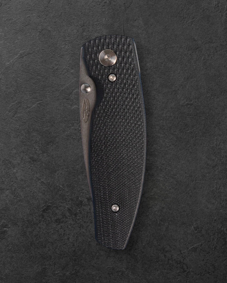 Three Rivers Mfg.-Three Rivers Mfg. (TRM) Neutron 2 - JET BLACK G10 3D Contoured LIZARD SKIN Handles - 20CV Blade-3-Urban Cutlery