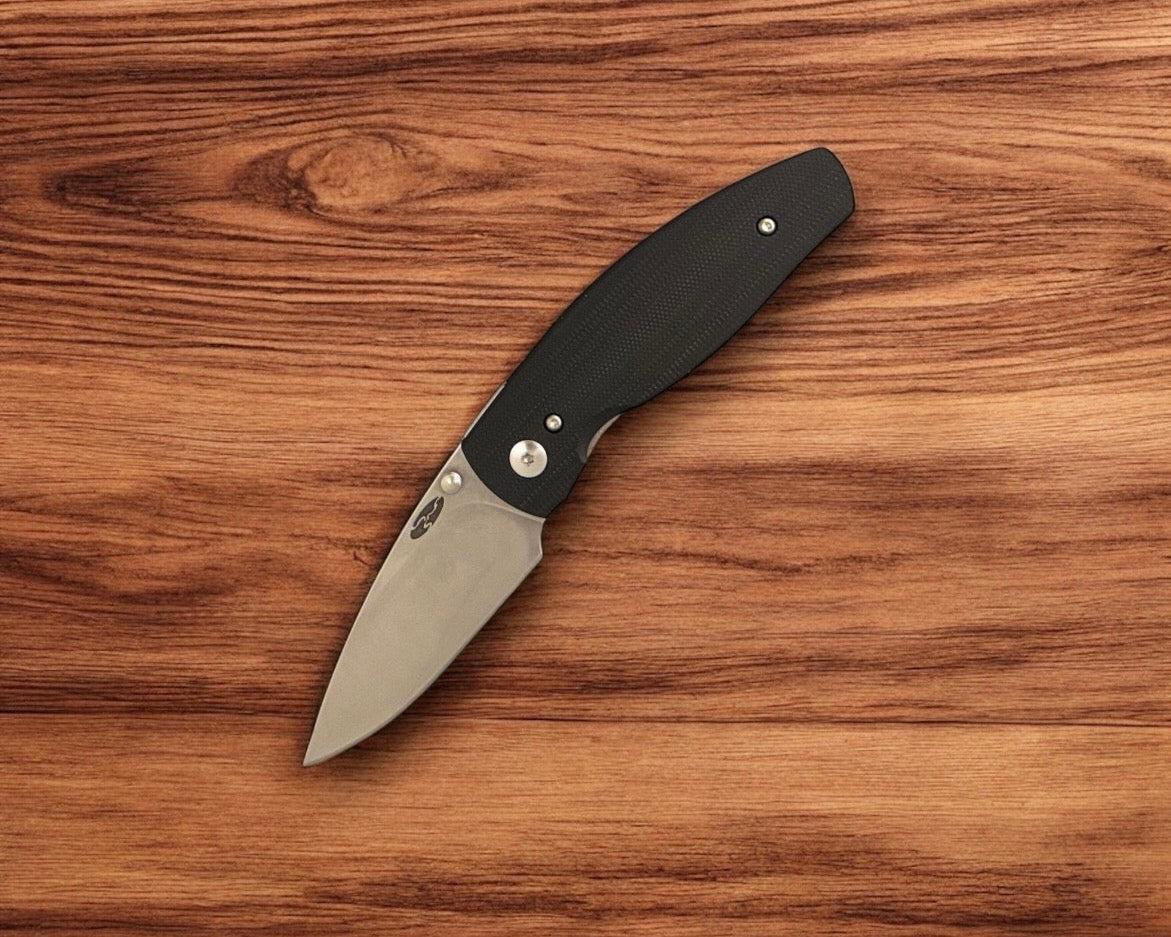 Three Rivers Mfg.-Three Rivers Mfg. (TRM) Neutron 2 - JET BLACK G10 3D Contoured Smooth Handles - Magnacut Blade-Urban Cutlery