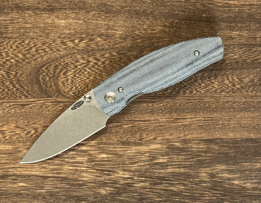 Three Rivers Mfg.-Three Rivers Mfg. (TRM) Neutron 2 - MICARTA DENIM Canvas 3D Contoured - Magnacut Blade-1-Urban Cutlery