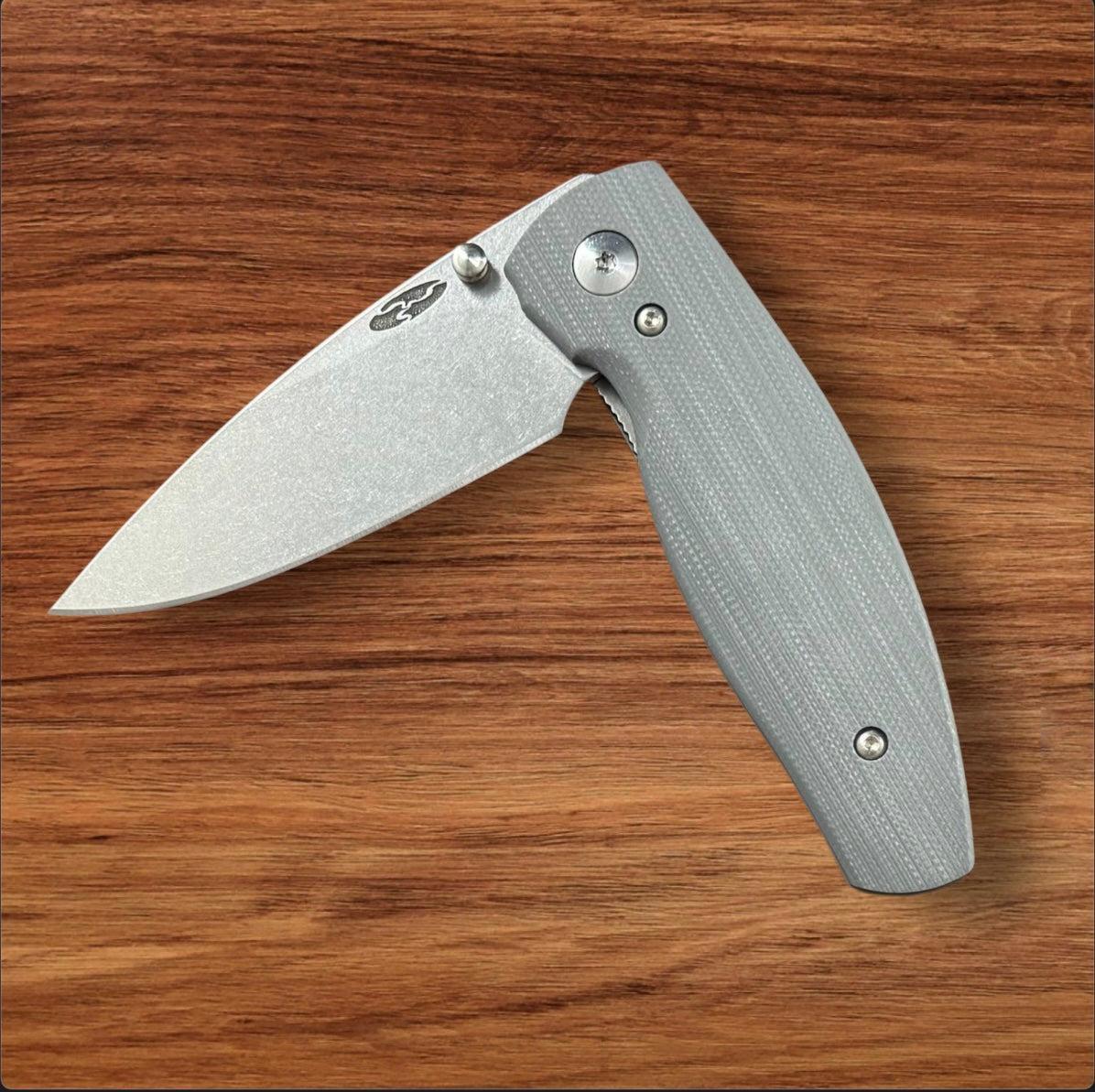 Three Rivers Mfg.-Three Rivers Mfg. (TRM) Neutron 2 - SLATE GRAY G10 Smooth Handles - Magnacut Blade-3-Urban Cutlery