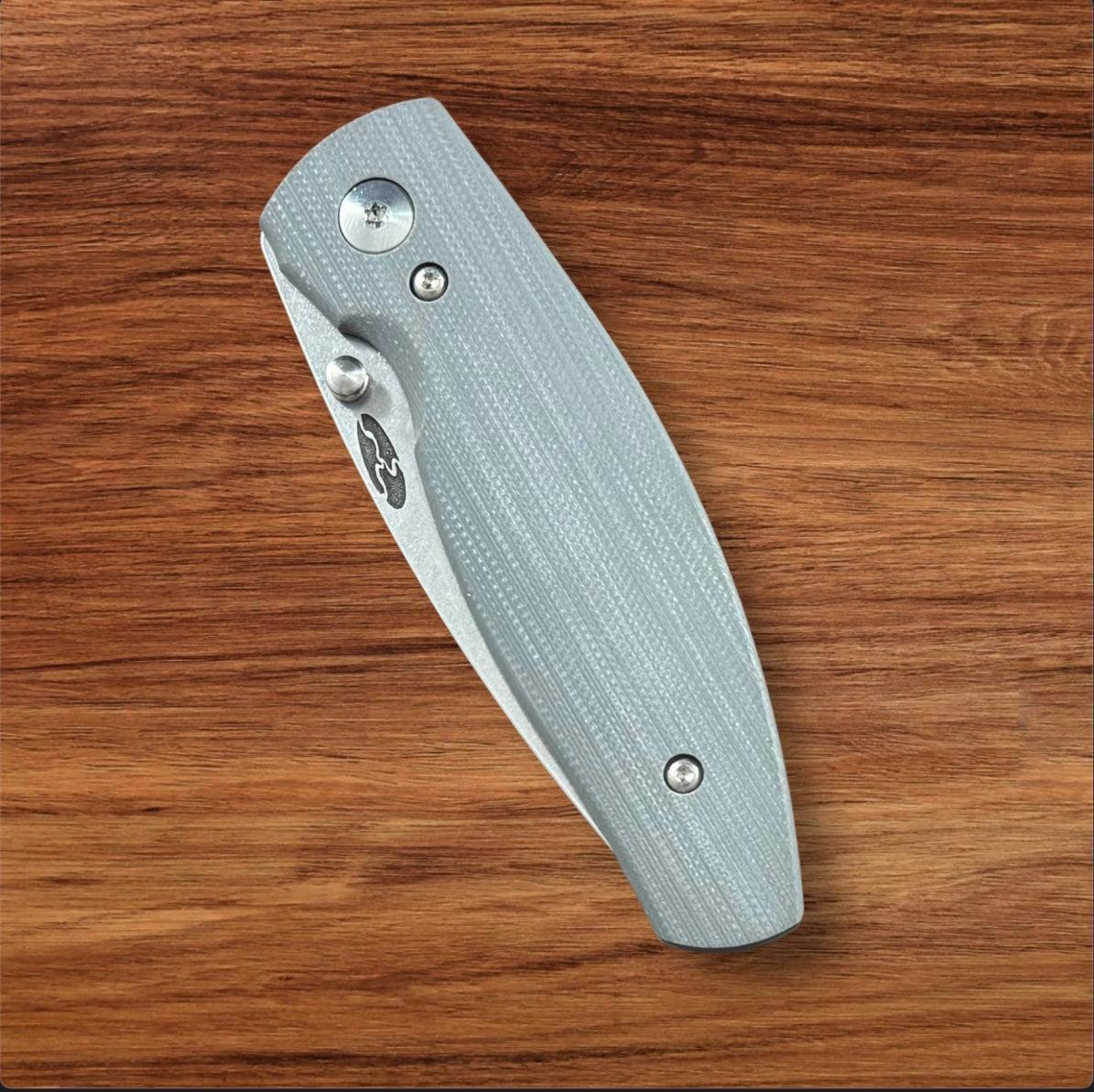 Three Rivers Mfg.-Three Rivers Mfg. (TRM) Neutron 2 - SLATE GRAY G10 Smooth Handles - Magnacut Blade-5-Urban Cutlery