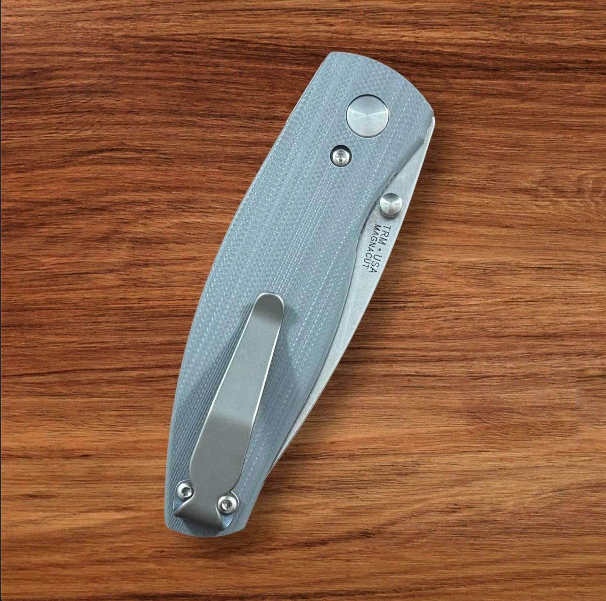 Three Rivers Mfg.-Three Rivers Mfg. (TRM) Neutron 2 - SLATE GRAY G10 Smooth Handles - Magnacut Blade-6-Urban Cutlery