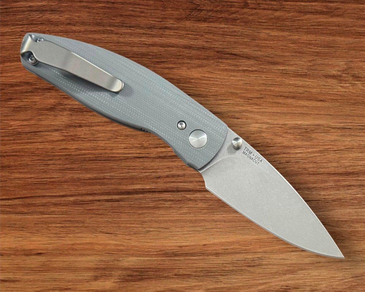 Three Rivers Mfg.-Three Rivers Mfg. (TRM) Neutron 2 - SLATE GRAY G10 Smooth Handles - Magnacut Blade-Urban Cutlery