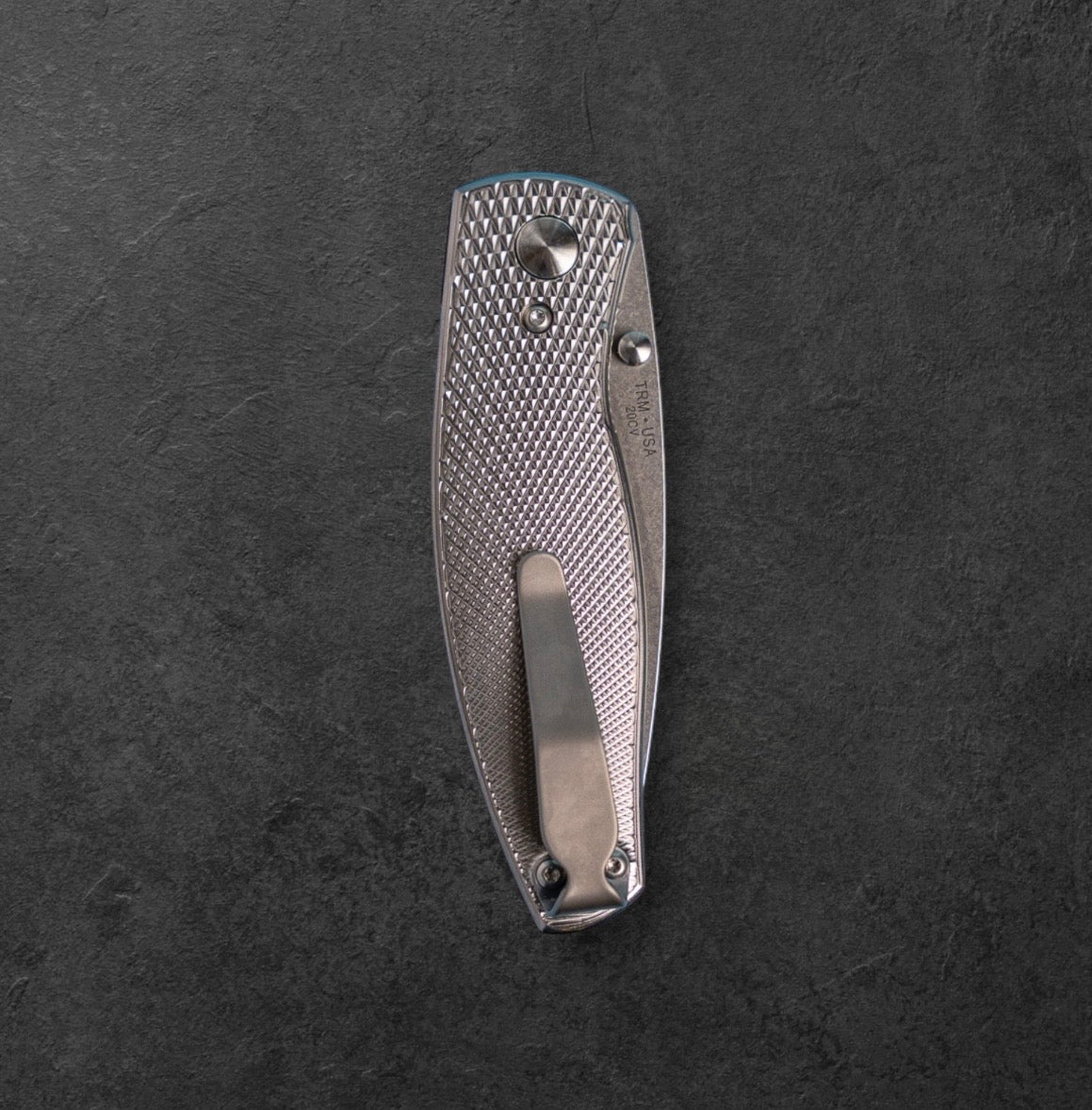 Three Rivers Mfg.-Three Rivers Mfg. (TRM) Neutron 2 - Titanium 3D Contoured LIZARD SKIN - 20CV Blade-4-Urban Cutlery