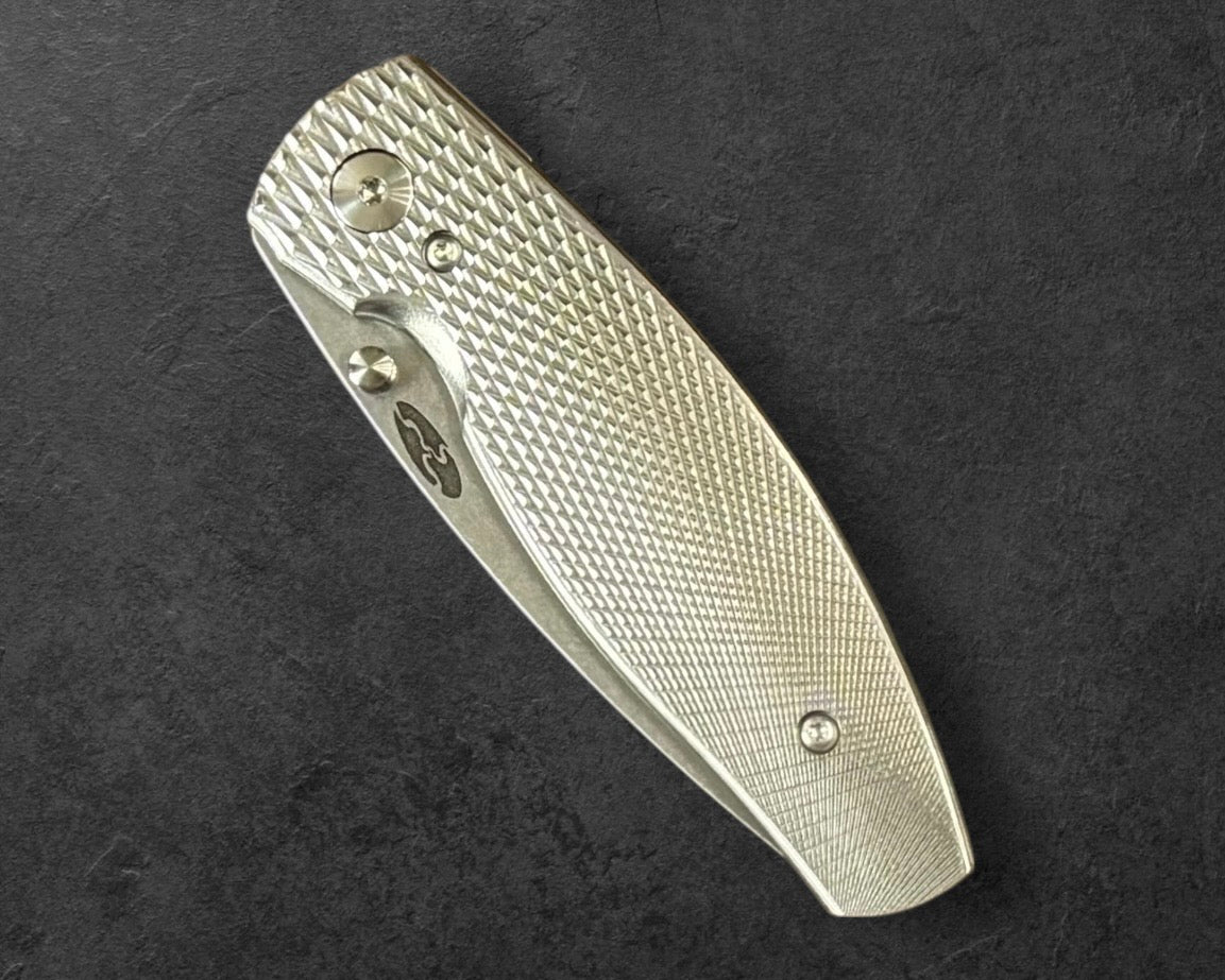 Three Rivers Mfg.-Three Rivers Mfg. (TRM) Neutron 2 - Titanium 3D Contoured LIZARD SKIN - 20CV Blade-Urban Cutlery