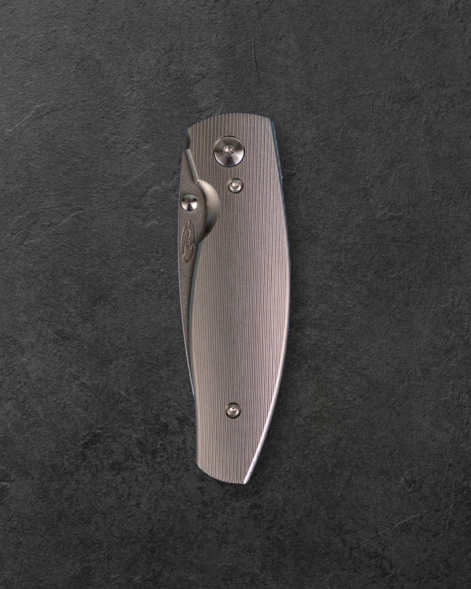 Three Rivers Mfg.-Three Rivers Mfg. (TRM) Neutron 2 - Titanium 3D Contoured PINSTRIPE Handles - 20CV Blade-3-Urban Cutlery