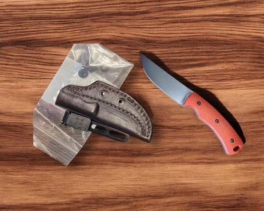 Three Rivers Mfg.-Three Rivers Mfg. (TRM) TAGALONG - AUTUMN ORANGE MICARTA - PSB27 Blade-Urban Cutlery