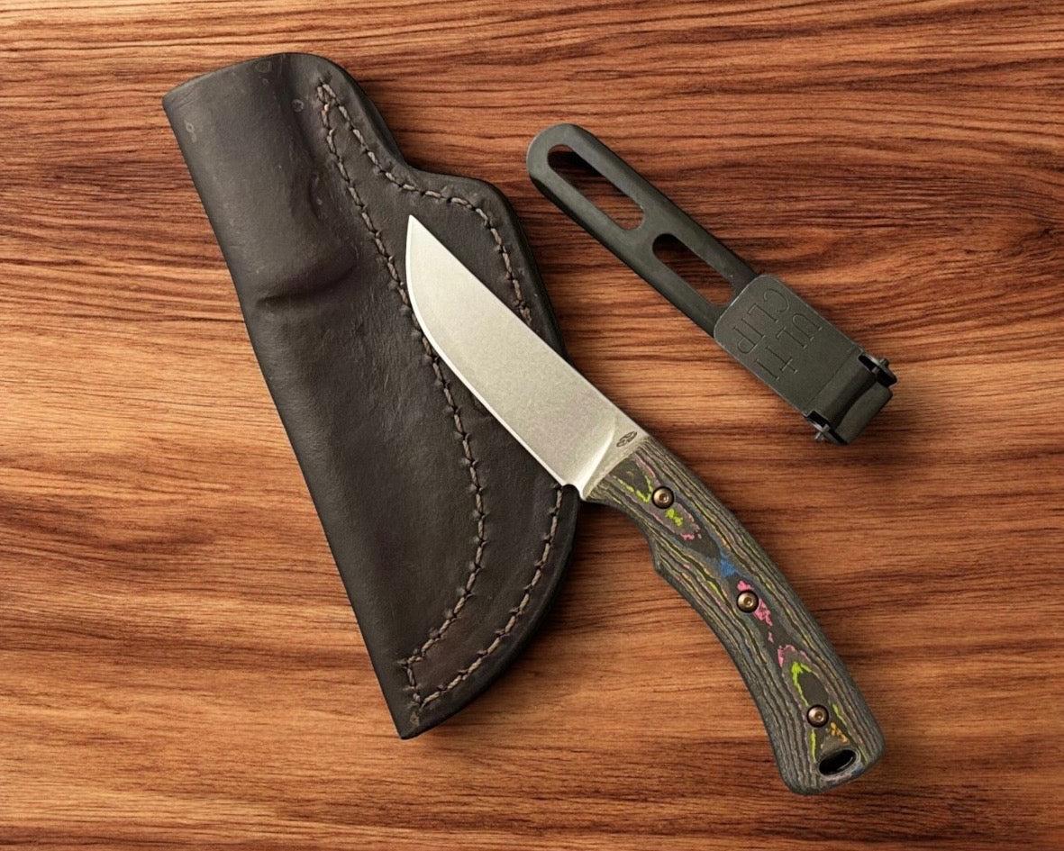 Three Rivers Mfg.-Three Rivers Mfg. (TRM) TAGALONG - CAMOCARBON 80's 3D CONTOURED SMOOTH Handles - Magnacut Blade-1-Urban Cutlery