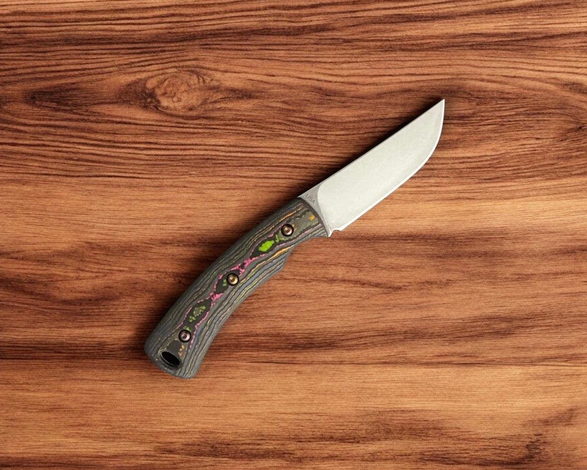 Three Rivers Mfg.-Three Rivers Mfg. (TRM) TAGALONG - CAMOCARBON 80's 3D CONTOURED SMOOTH Handles - Magnacut Blade-3-Urban Cutlery