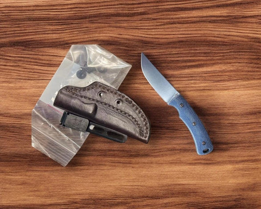 Three Rivers Mfg.-Three Rivers Mfg. (TRM) TAGALONG - MICARTA BLUE DENIM 3D CONTOURED SMOOTH Handles - Magnacut Blade-Urban Cutlery