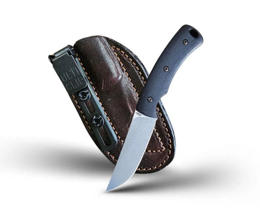 Three Rivers Mfg.-Three Rivers Mfg. (TRM) TAGALONG - MICARTA DOUBLE BLACK 3D CONTOURED SMOOTH Handles - Magnacut Blade-Urban Cutlery