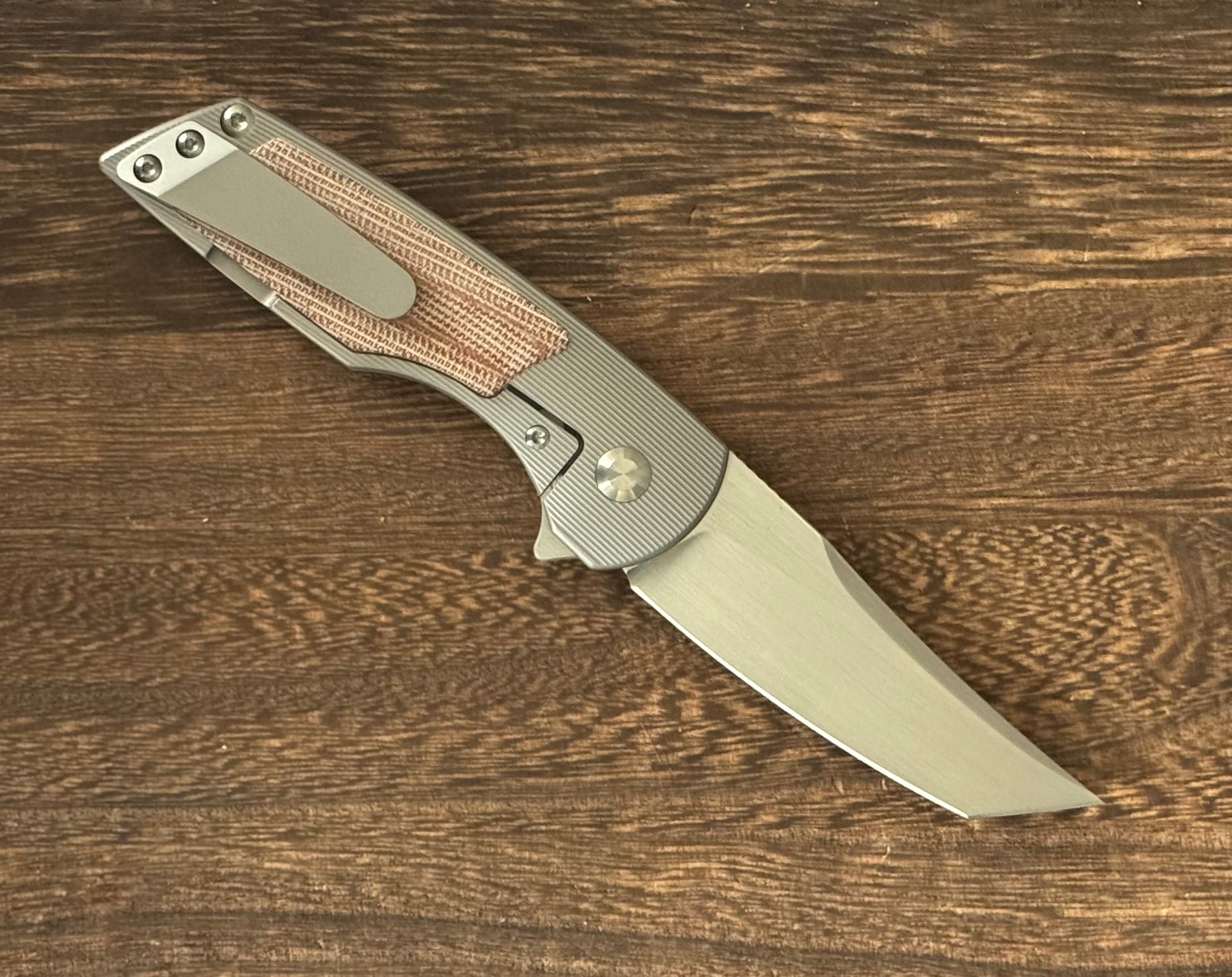 Urban EDC Delta - Titanium and Elmax - Brown Micarta and Hand Rubbed Blade - Brand New Urban EDC Urban Cutlery & Lifestyle Shoppe