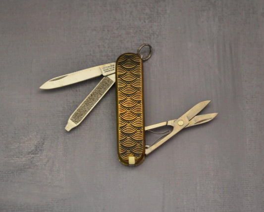 Urban EDC-Jamie Feinstein SAK Classic - Seigaiha Custom (Brass) - Brand New-1-Urban Cutlery