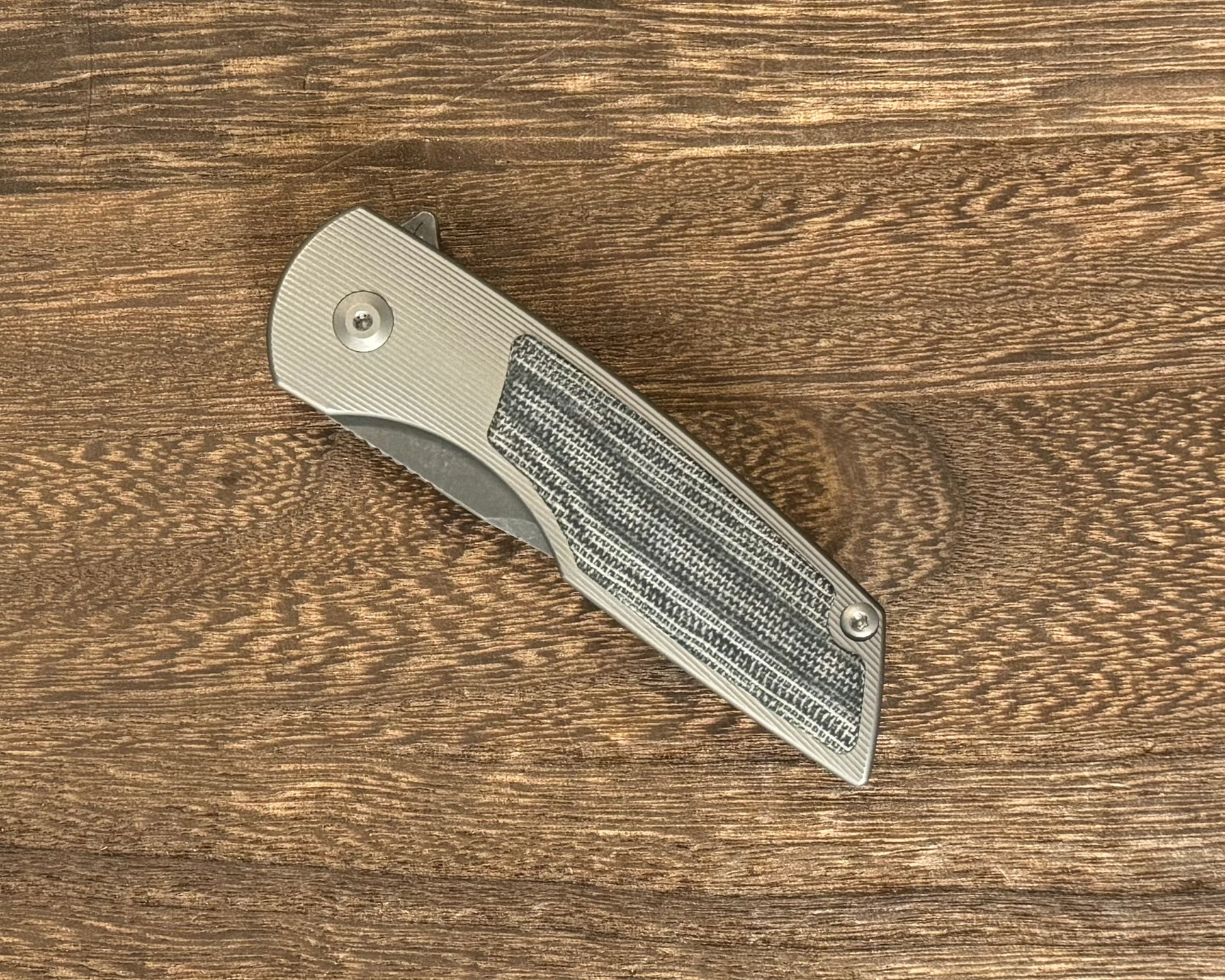 Urban EDC-Urban EDC Delta - Titanium and Elmax - Black Micarta and Acid Etched Blade - Brand New-3-Urban Cutlery