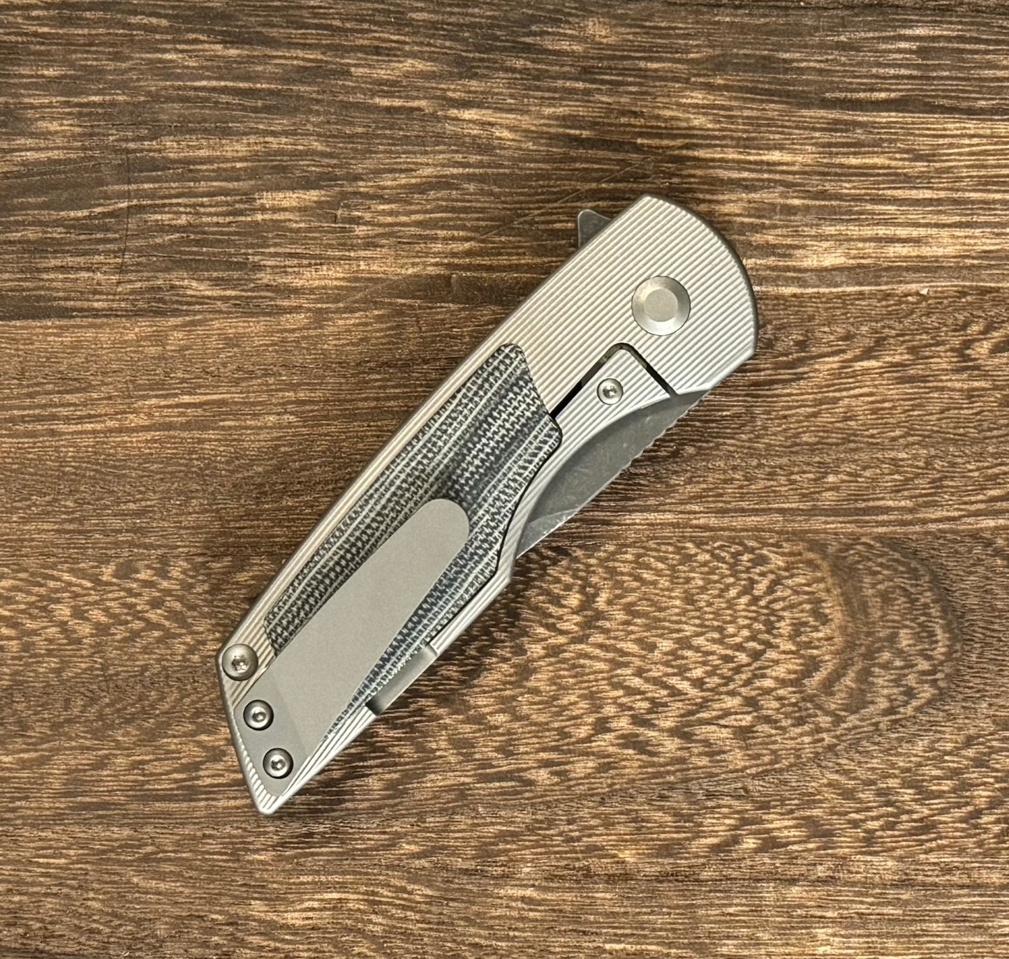 Urban EDC-Urban EDC Delta - Titanium and Elmax - Black Micarta and Acid Etched Blade - Brand New-4-Urban Cutlery