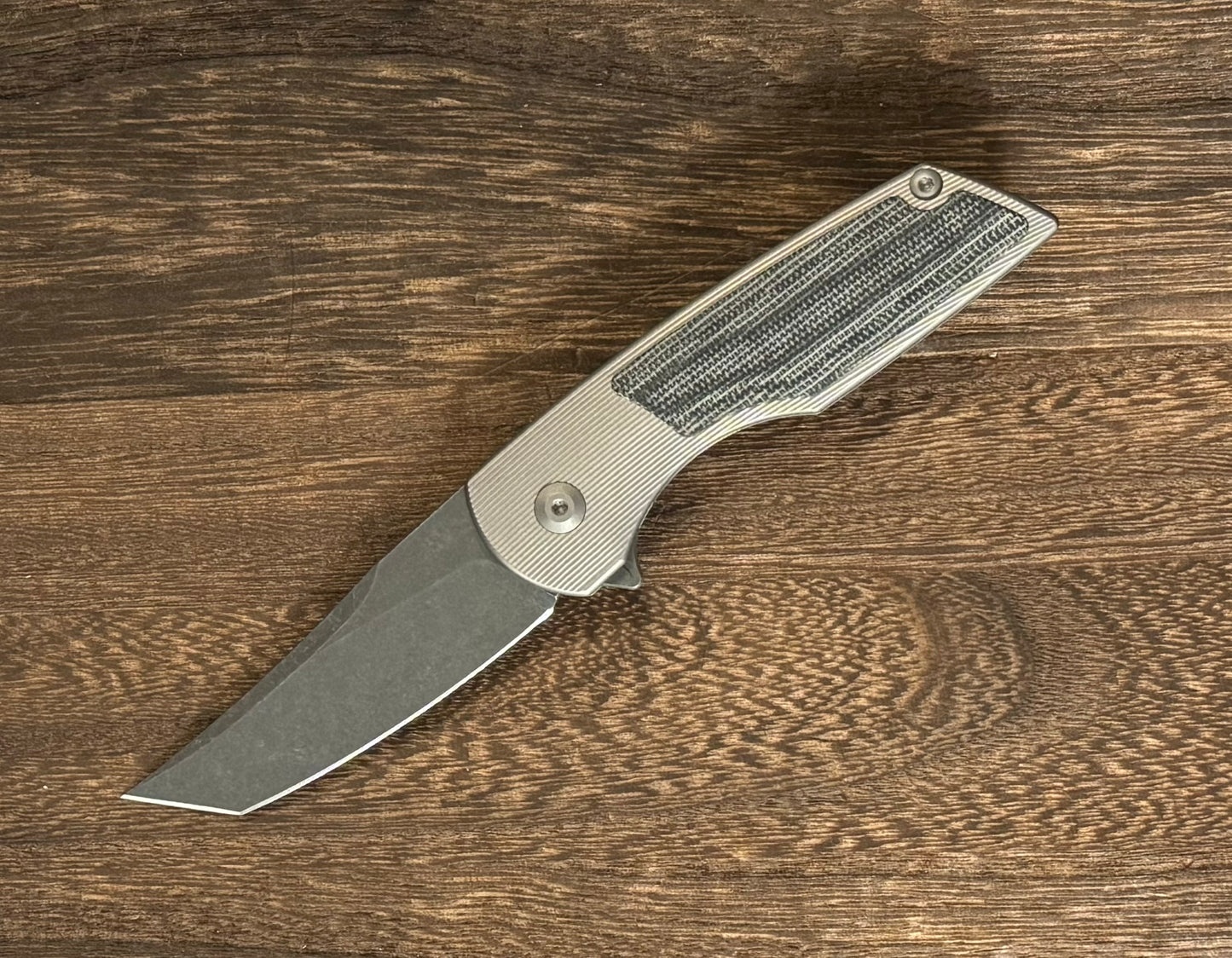 Urban EDC-Urban EDC Delta - Titanium and Elmax - Black Micarta and Acid Etched Blade - Brand New-Urban Cutlery