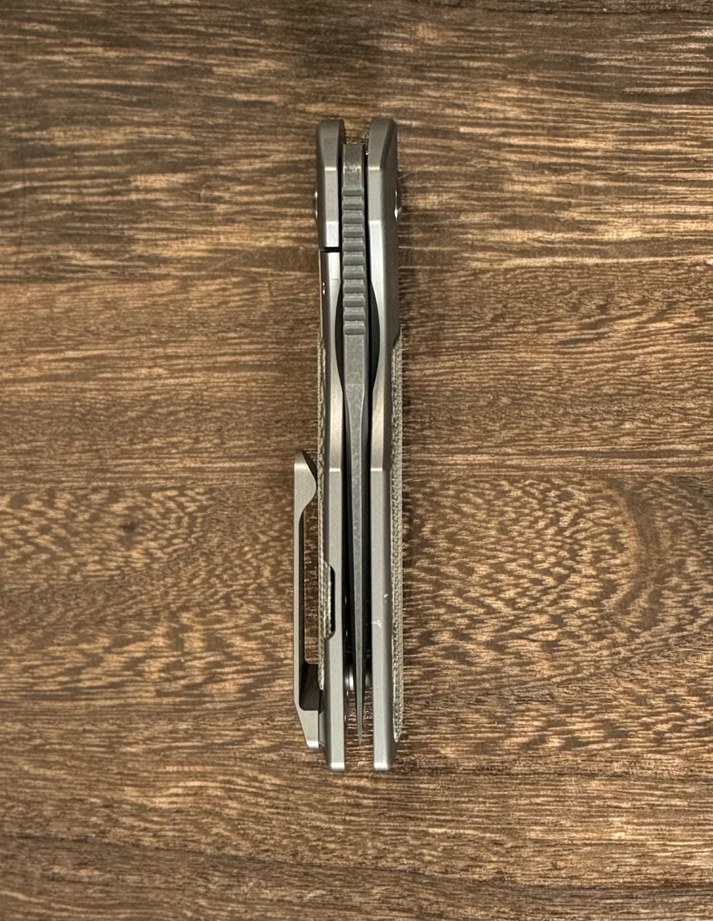 Urban EDC-Urban EDC Delta - Titanium and Elmax - Green Micarta and Acid Etched Blade - Brand New-5-Urban Cutlery