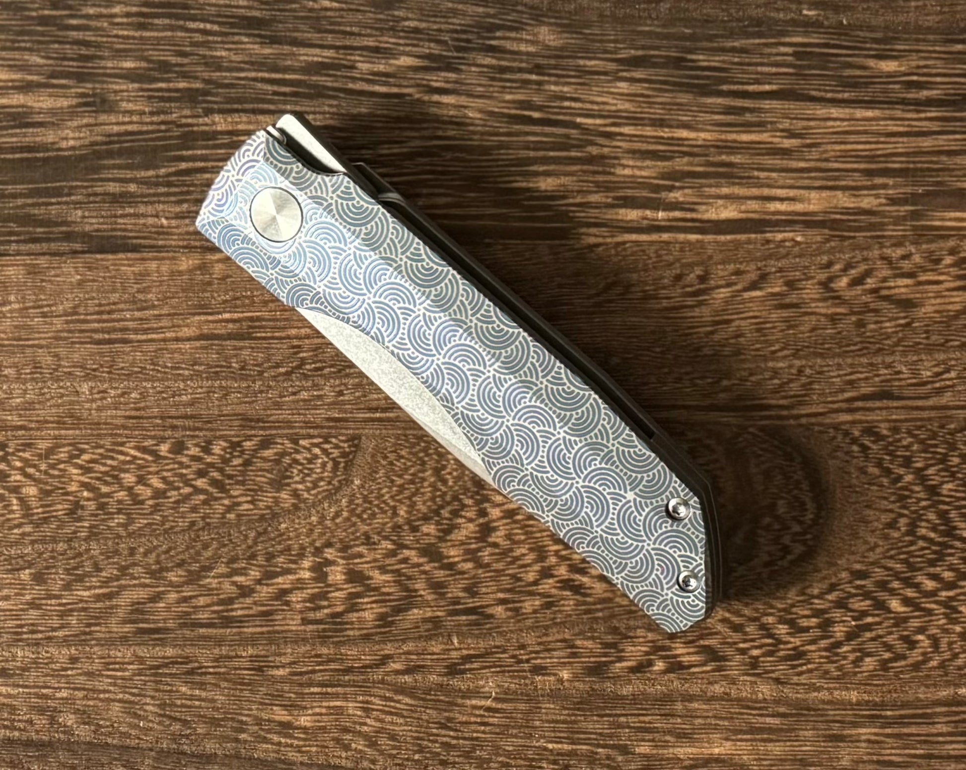 Urban EDC; Vero Engineering-Vero Engineering Impulse Mini Seigaiha - Stonewashed M390 - Brand New-Urban Cutlery