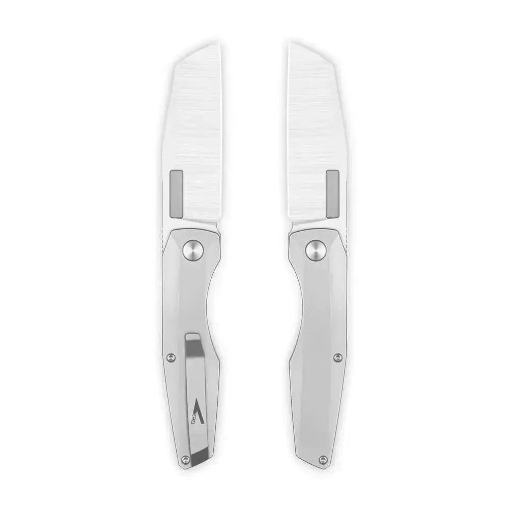 Vero Engineering-Vero Engineering Axon Liner Lock - Stonewashed Ti Handle - Belt Satin Blade-1-Urban Cutlery