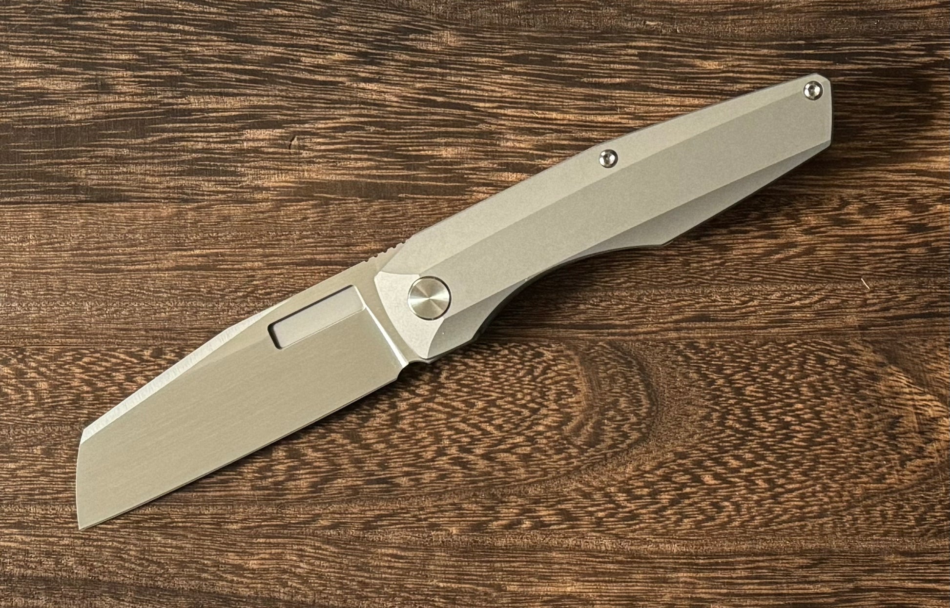 Vero Engineering-Vero Engineering Axon Liner Lock - Stonewashed Ti Handle - Hand Satin Blade-1-Urban Cutlery