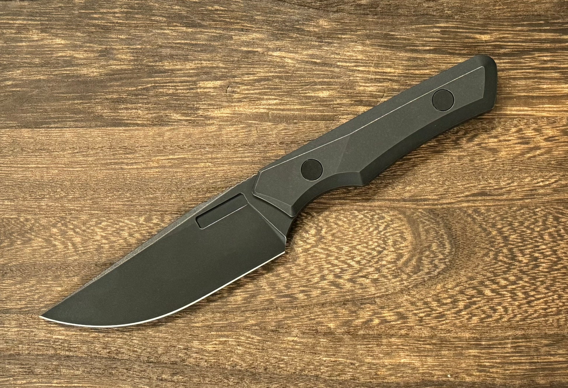Vero Engineering-Vero Engineering Myelin Fixed Blade - Blackwash Ti Handle - Blackwash Blade-1-Urban Cutlery