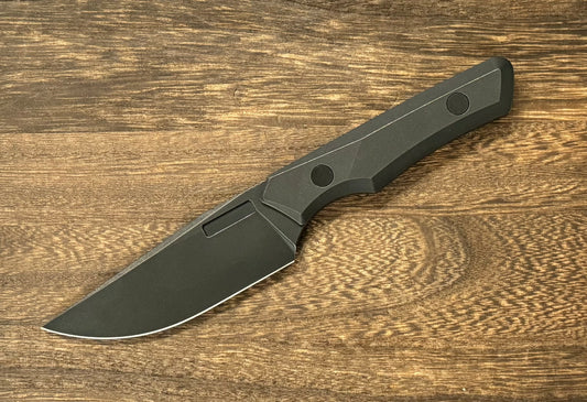 Vero Engineering-Vero Engineering Myelin Fixed Blade - Blackwash Ti Handle - Blackwash Blade-1-Urban Cutlery