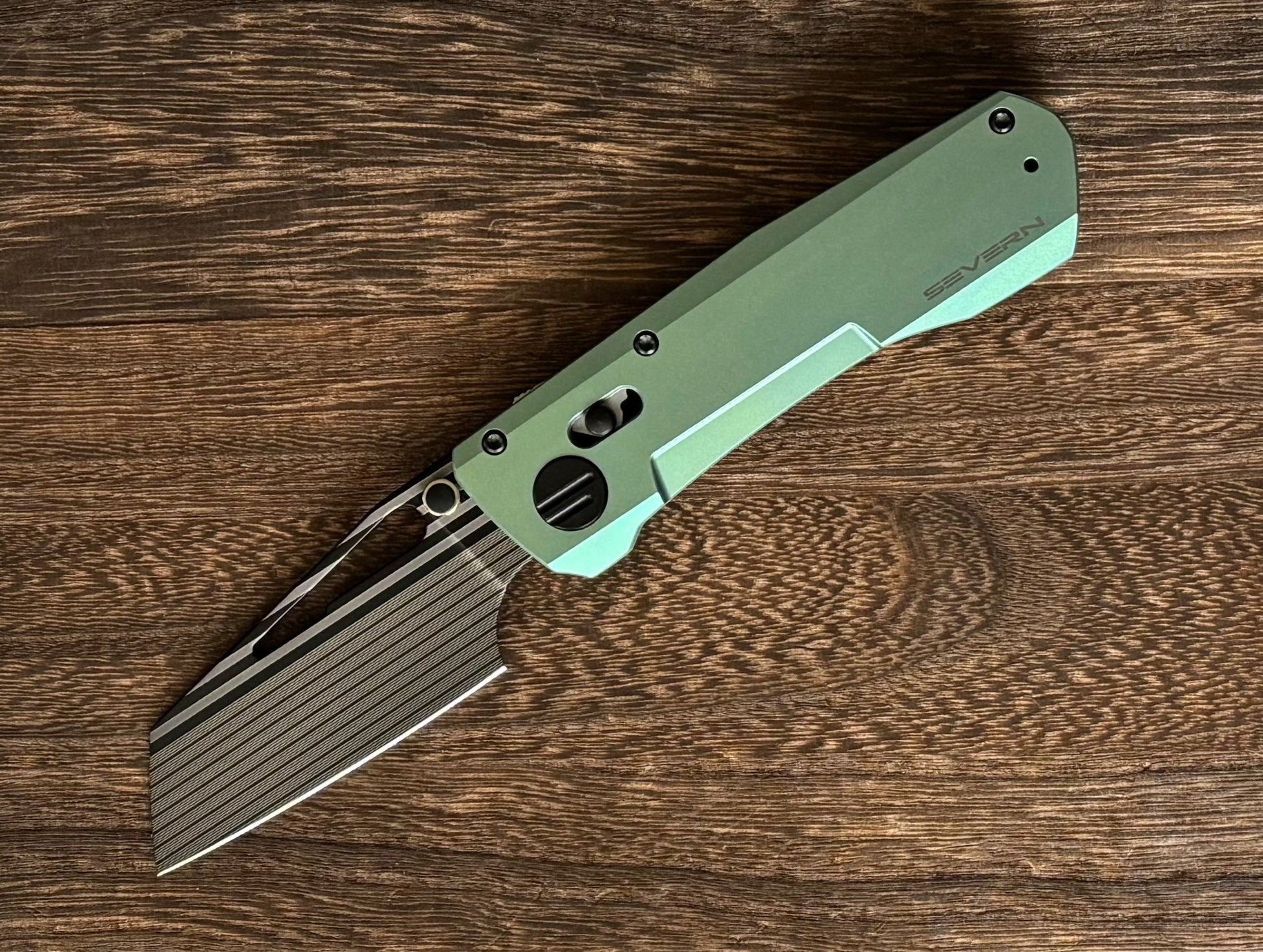 Winterblade - Severn Green Ano Titanium, Laser Bacon M390 Blade - Brand New Winterblade Urban Cutlery & Lifestyle Shoppe