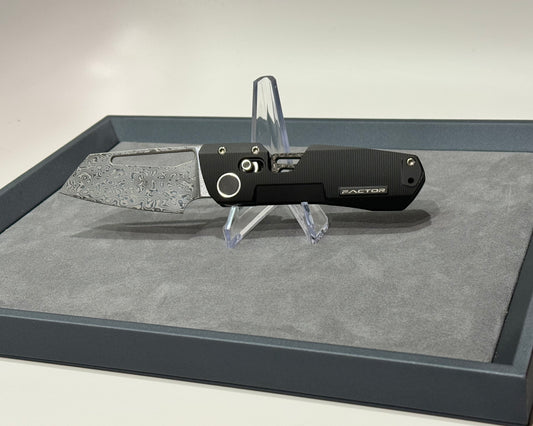 Winterblade-Winterblade - Factor B3 Black Coated Full Titanium, Damascus Blade w/ Flip Lever - Brand New-1-Urban Cutlery