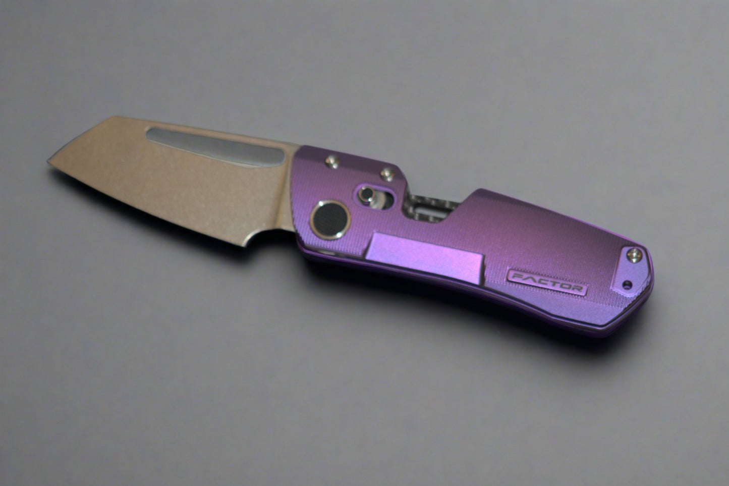 Winterblade-Winterblade - Factor B3 Purple Ano Full Titanium, Stonewashed M390 Blade, Timascus Clip, w/ Flip Lever - Brand New-2-Urban Cutlery